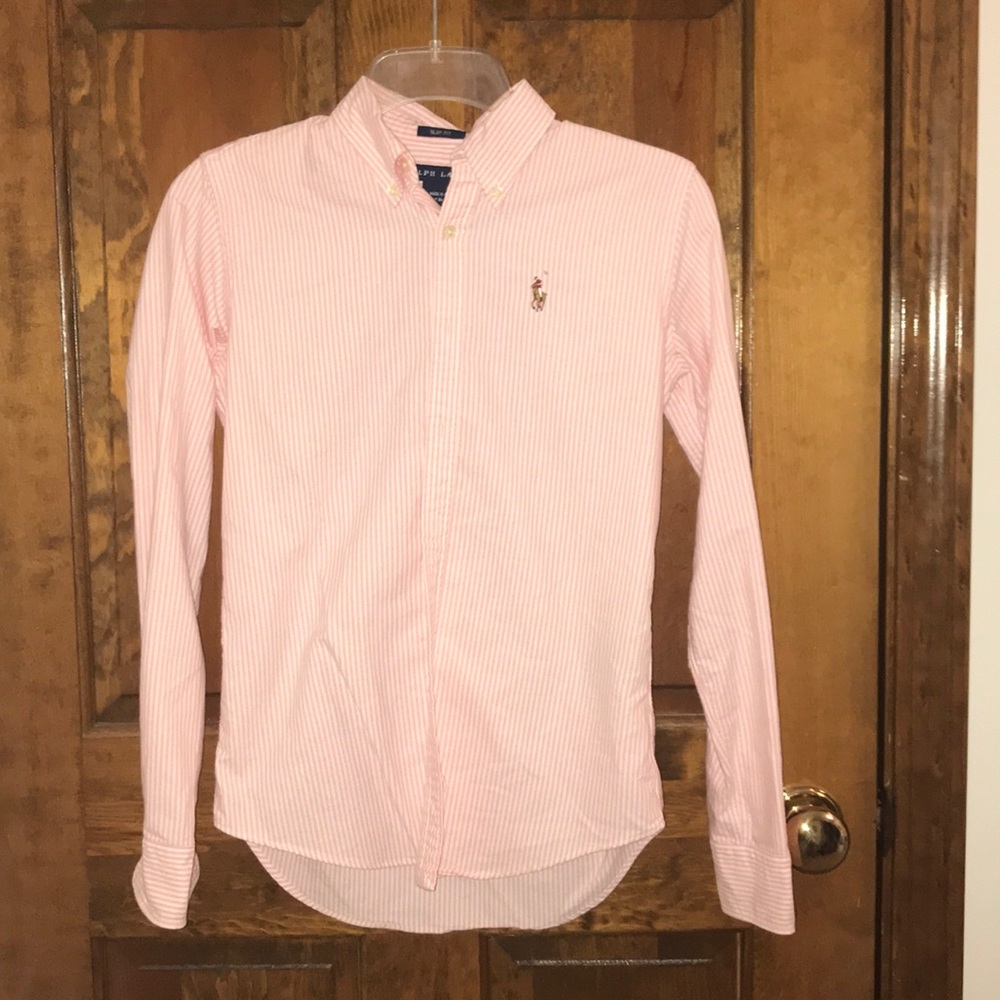 Pink and White Women’s Polo